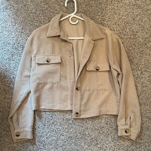Corduroy thin shacket